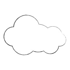 silhouette sticker cloud icon, vector illustraction design