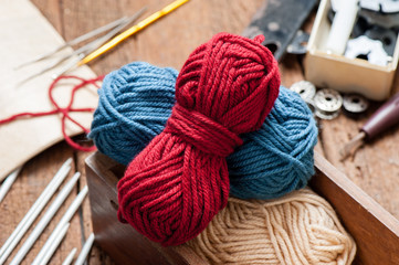 Fototapeta na wymiar knitting and crochet