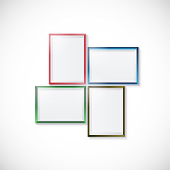 Blank picture frame template set. vector illustration.