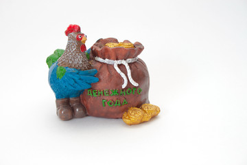 Money-box in the form of cock