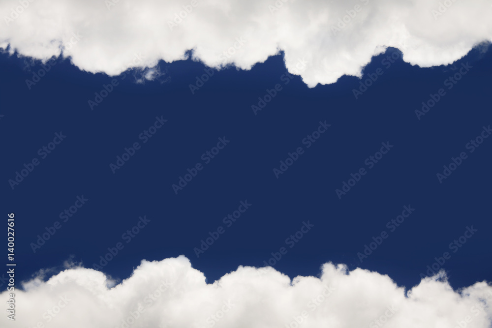 Wall mural frame made from clouds. abstract background.