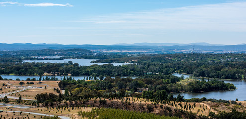 A view of Canberra from the National Arboretum.