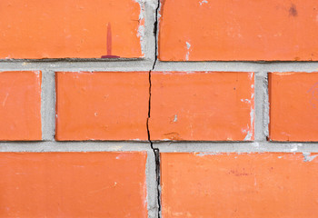 Cracked brick wall