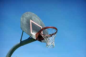 outdoor metal basketball hoop and backboard © jdoms