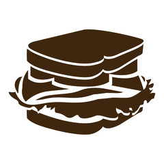 brown sandwich fast food icon, vector illustraction design
