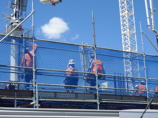 Naklejka premium Construction workers working