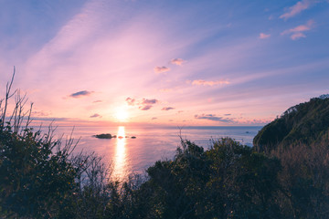 Sunrise of Kumano-nada Sea,in Nachi-katsuura,Wakayama,Japan