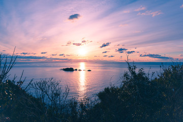 Sunrise of Kumano-nada Sea,in Nachi-katsuura,Wakayama,Japan