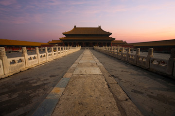 Morning Sunrise at Forbidden City Palace Heavenly Purity in Beijing, China