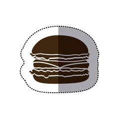 brown hamburger fast food icon, vector illustraction design
