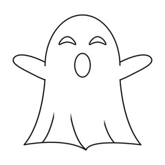 ghost april fools s day thin line vector illustration eps 10