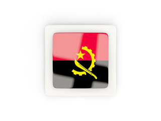 Square carbon icon with flag of angola
