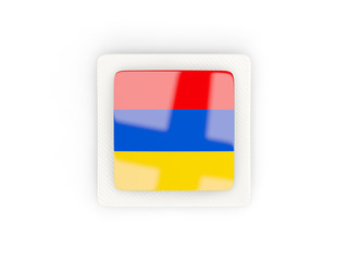 Square carbon icon with flag of armenia