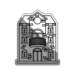 Fototapeta premium Big house real estate icon vector illustration graphic design