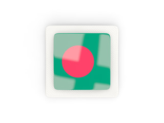 Square carbon icon with flag of bangladesh