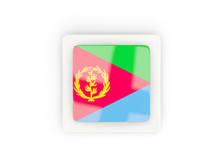Square carbon icon with flag of eritrea