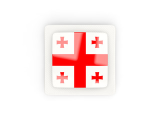 Fototapeta premium Square carbon icon with flag of georgia