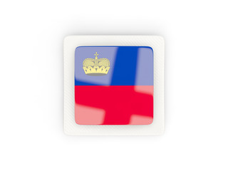 Fototapeta premium Square carbon icon with flag of liechtenstein