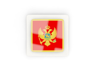 Square carbon icon with flag of montenegro