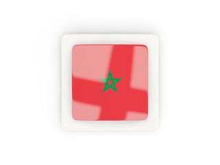 Square carbon icon with flag of morocco