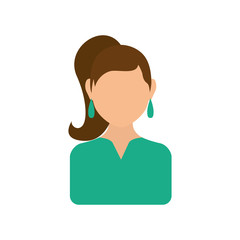 Women faceless profile icon vector illustration graphic design