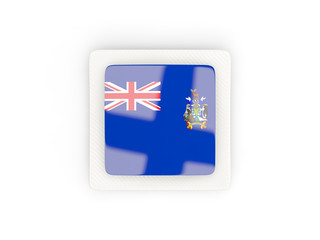 Square carbon icon with flag of south georgia and the south sandwich islands