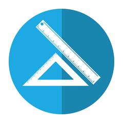 triangle ruler measuring school shadow vector illustration eps 10