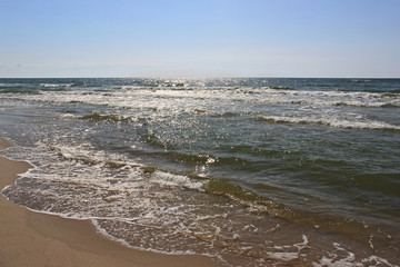 View of the Baltic Sea at summer. Curonian spit, Kaliningrad region, Russia.