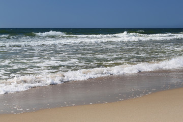 Sand beach of the Baltic Sea coast at summer. Curonian spit, Russia.