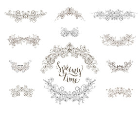 Spring linear page decorations and dividers.