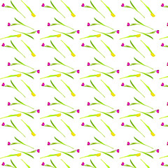 Abstract pattern of flowers tulips for fabrics, print