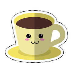 cartoon coffee cup plate vector illustration eps 10