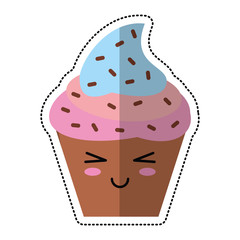 cartoon cupcake sweet dessert vector illustration eps 10