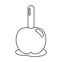 candy apple with stick thin line vector illustration eps 10