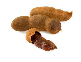 sweet tamarind isolated on white