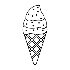 ice cream sweet cold thin line vector illustration eps 10