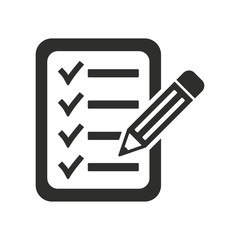 Clipboard pencil - vector icon.