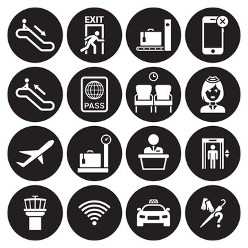 Airport icons set