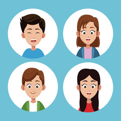 group sister and son together vector illustration eps 10