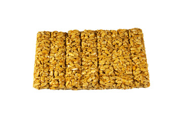Brittles with sunflower seeds isolated on white background