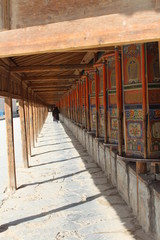 Tibetan Monastery Prayer Wheels in Amdo Tibet Gansu China Asia