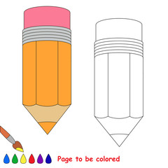 Page to be colored, simple education game for kids.