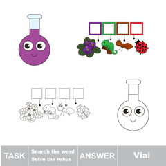 Search the hidden word, the simple educational kid game.