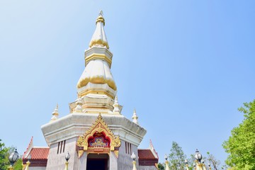 Fototapeta premium Beautiful Pagoda at Wat Hin Mak Peng in Nong Khai Province, Thailand