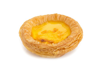 Egg Tarts isolated on white background.