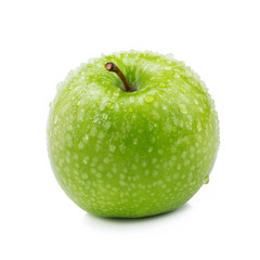Fresh green apples isolated on white background.