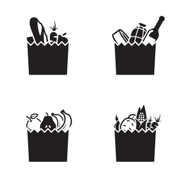 Grocerie bag icons