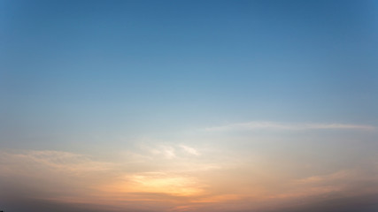 Colorful dramatic sky with cloud at sunset.Sky with sun background.
