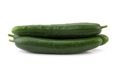 green zucchini vegetables isolated on white background.
