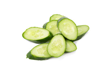 green zucchini vegetables isolated on white background.